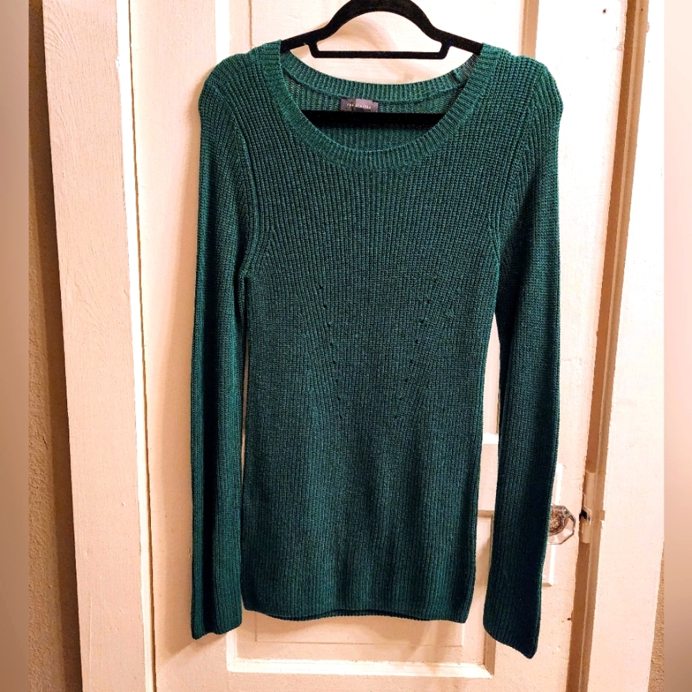 Women's The Limited Dark Green Crew Neck Sweater, XS